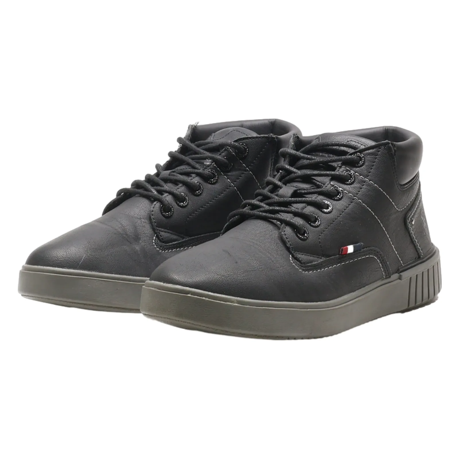 US POLO ASSN Chukka Boots Black Leather Mens UK 9