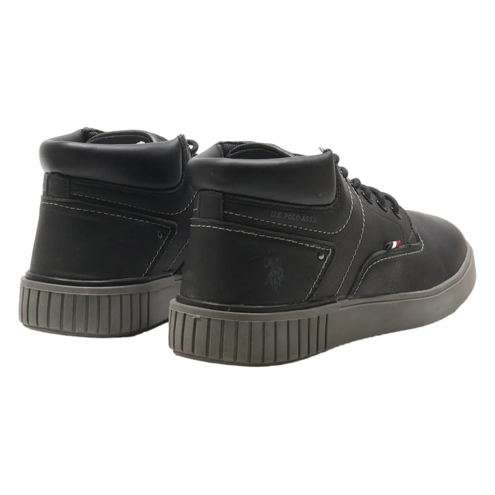 US POLO ASSN Chukka Boots Black Leather Mens UK 9