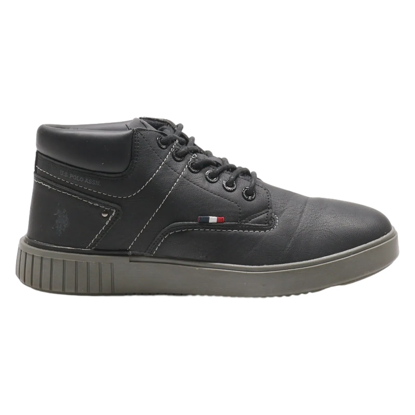 US POLO ASSN Chukka Boots Black Leather Mens UK 9