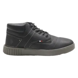US POLO ASSN Chukka Boots Black Leather Mens UK 9