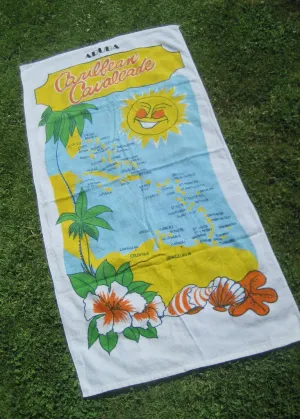 Vintage Caribbean Beach Towel