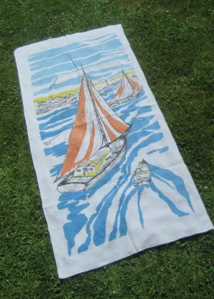 Vintage Sail Boats Beach Towel