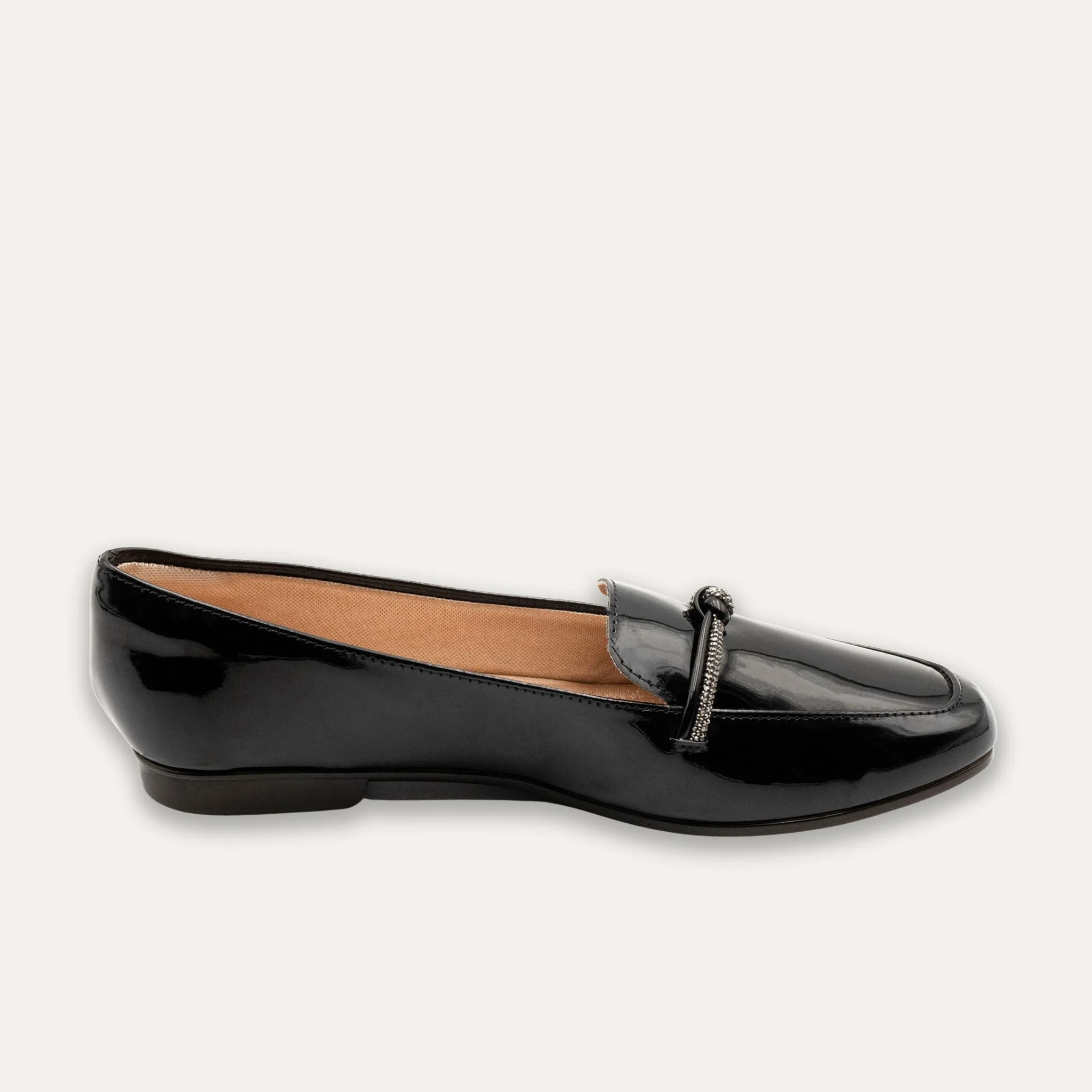 Viv Black Round Toe Loafers