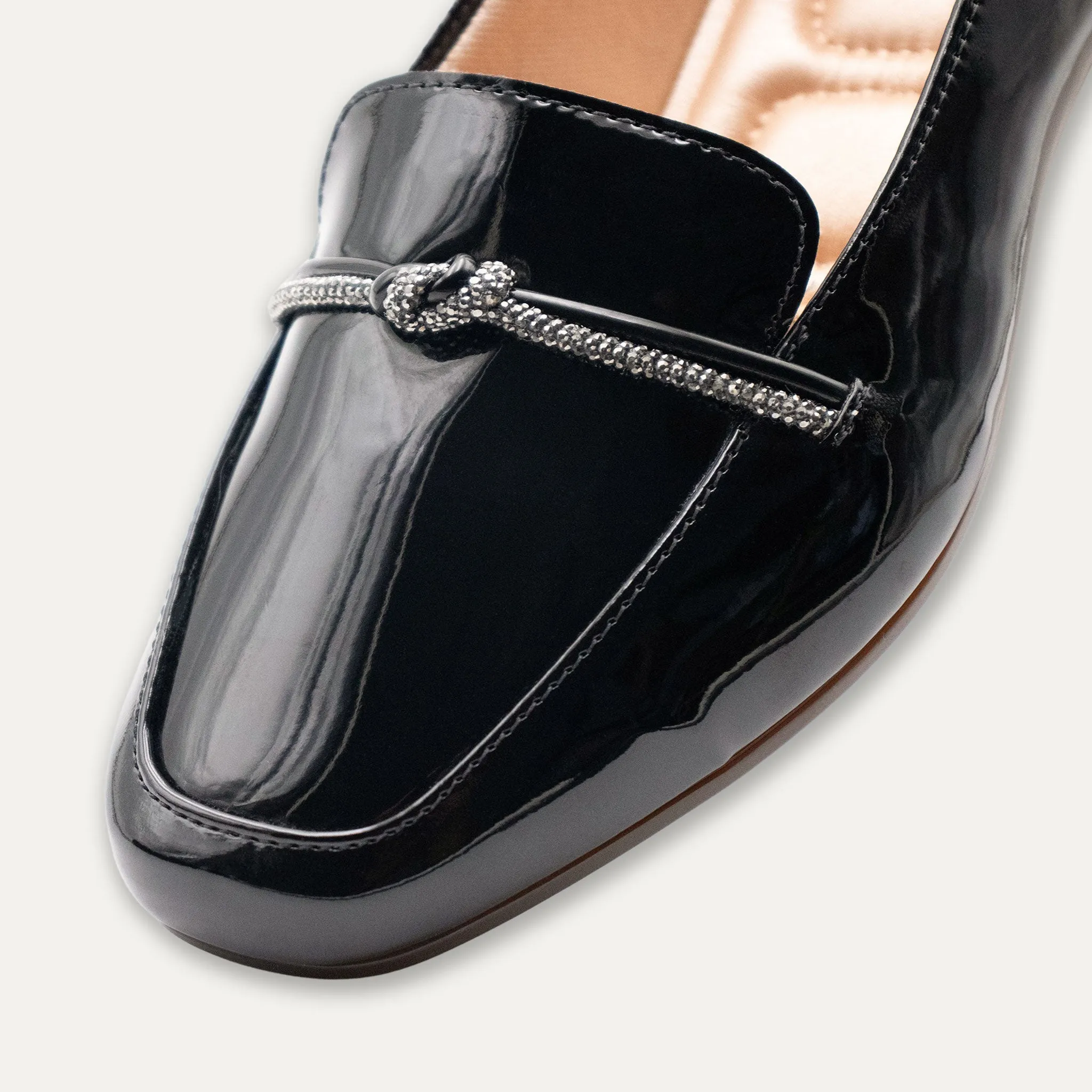 Viv Black Round Toe Loafers