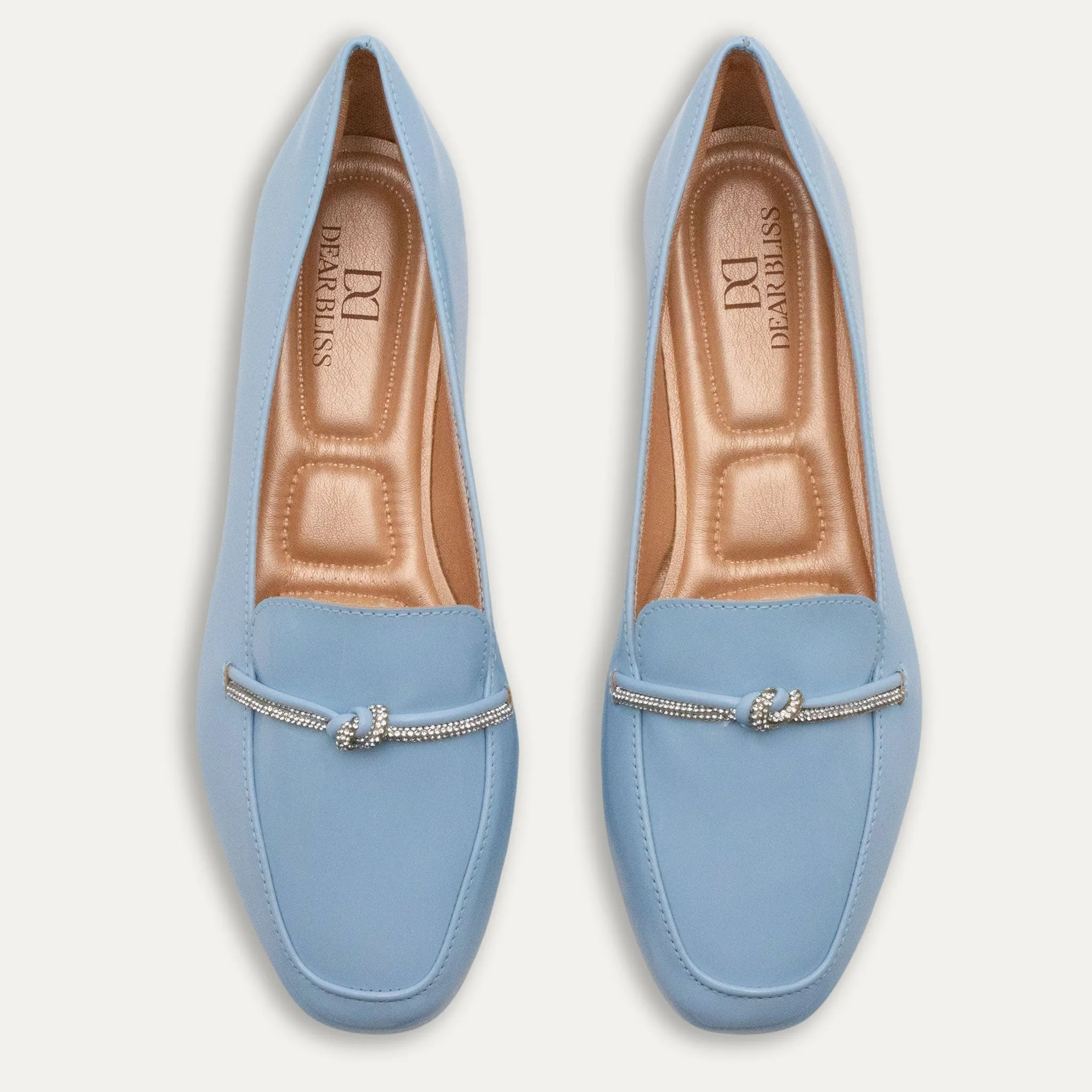 Viv Blue Round Toe Loafers