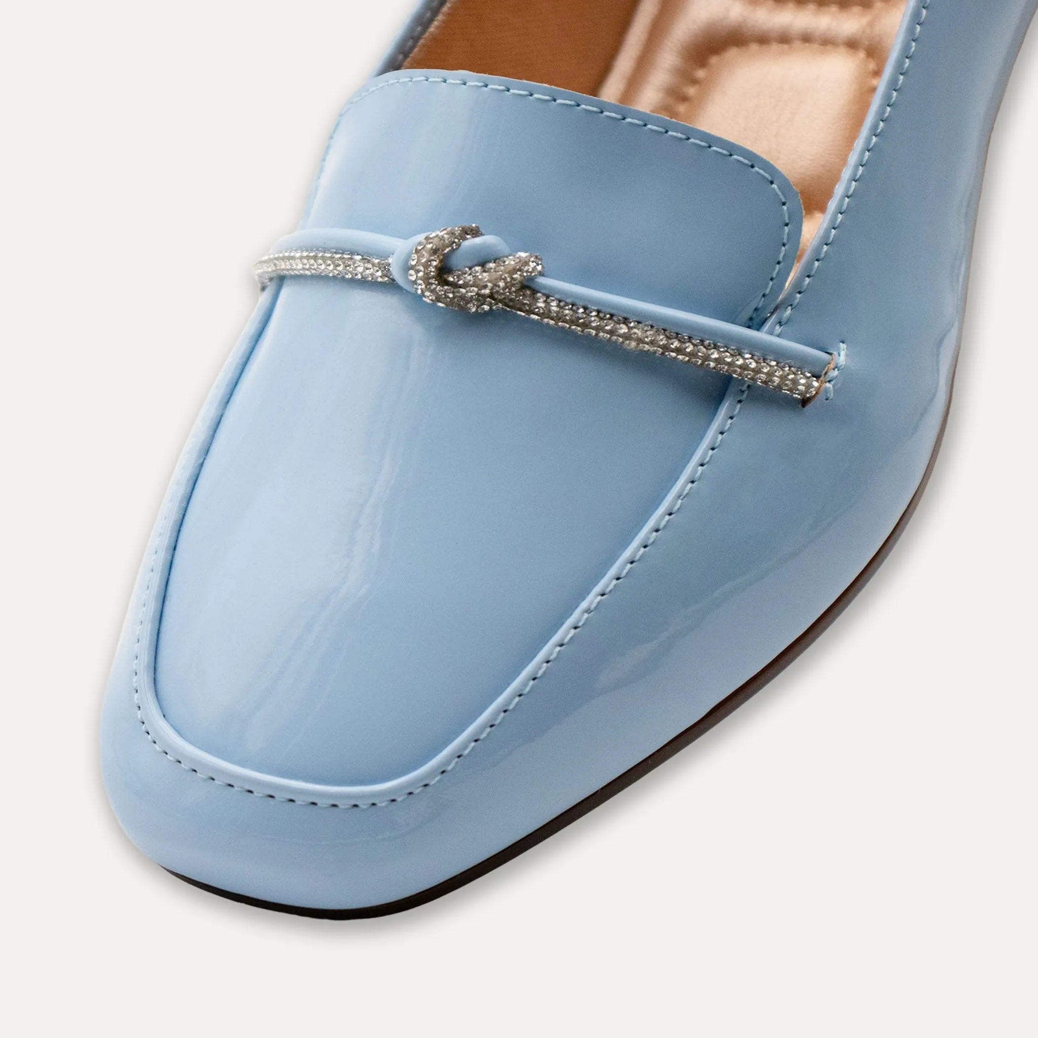Viv Blue Round Toe Loafers