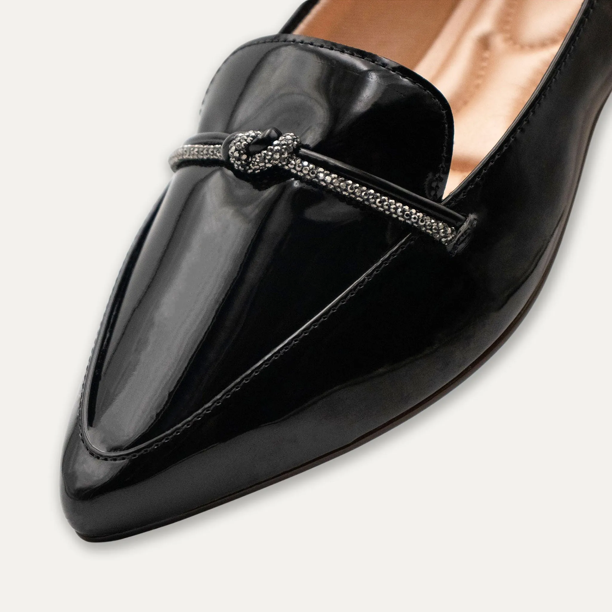 Viviana Black Pointed Toe Loafers