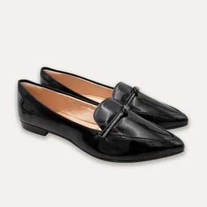 Viviana Black Pointed Toe Loafers