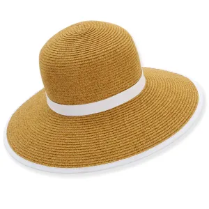 White Ribbon Trim Paper Braid Beach Hat