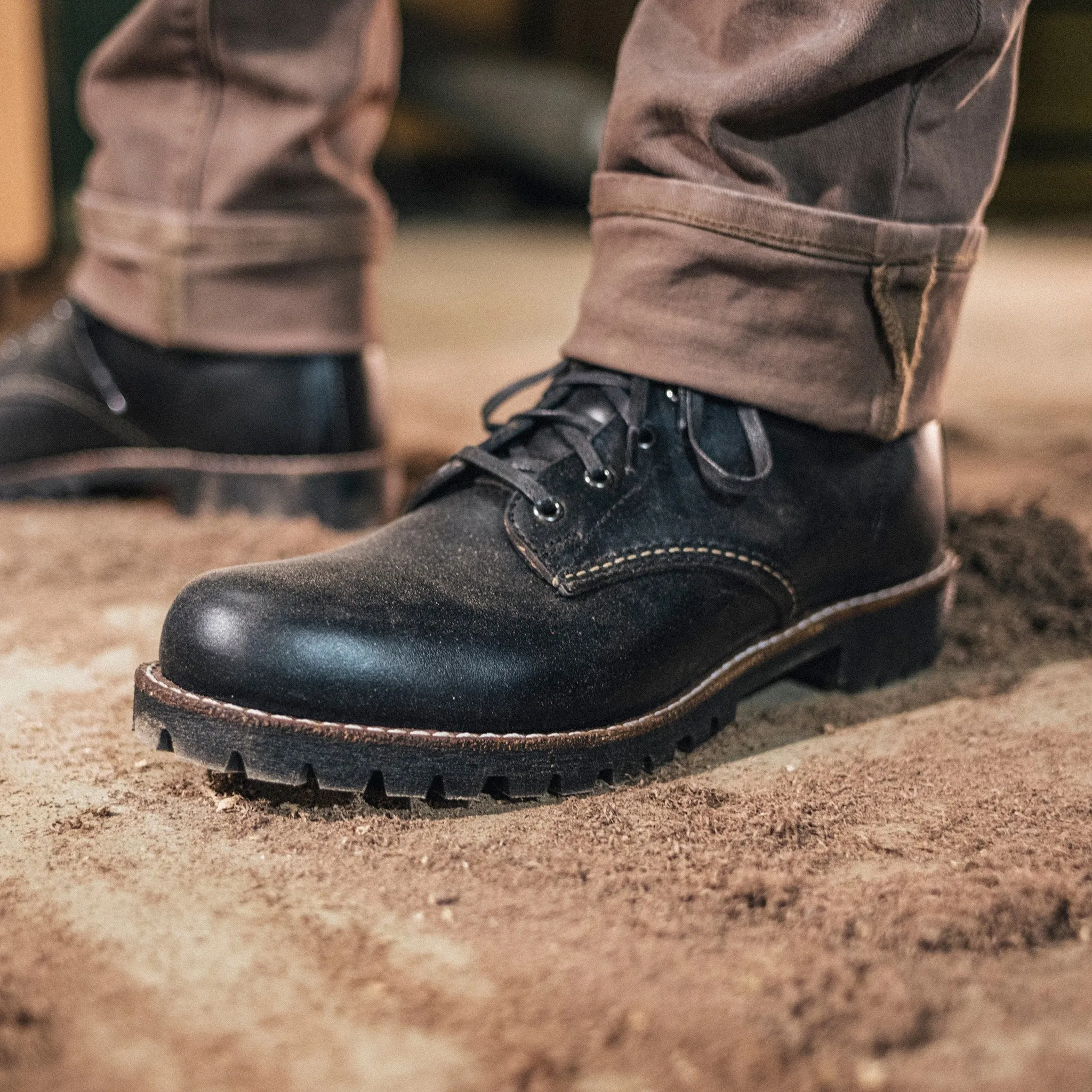 【Wolverine 1000 Mile】戶外用大底 黑色／Plain-Toe Rugged Boot