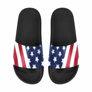 Womens Slide Sandals - Stars and Stripes Print