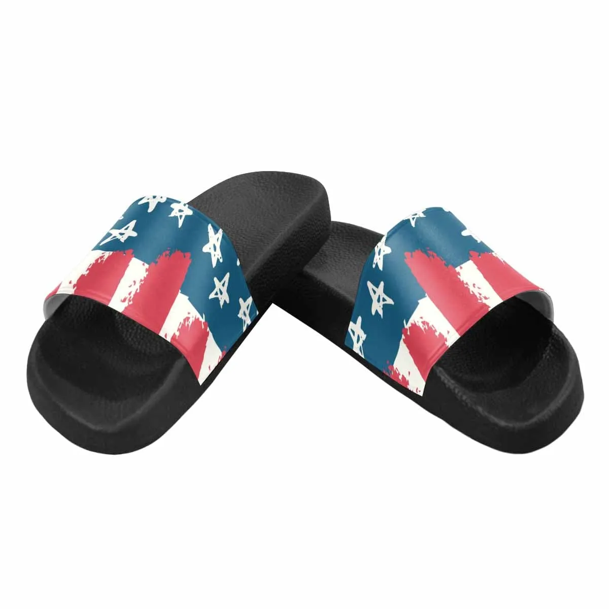 Womens Slide Sandals - Stars and Stripes Usa Flag Print