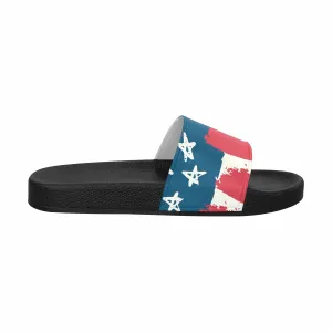Womens Slide Sandals - Stars and Stripes Usa Flag Print