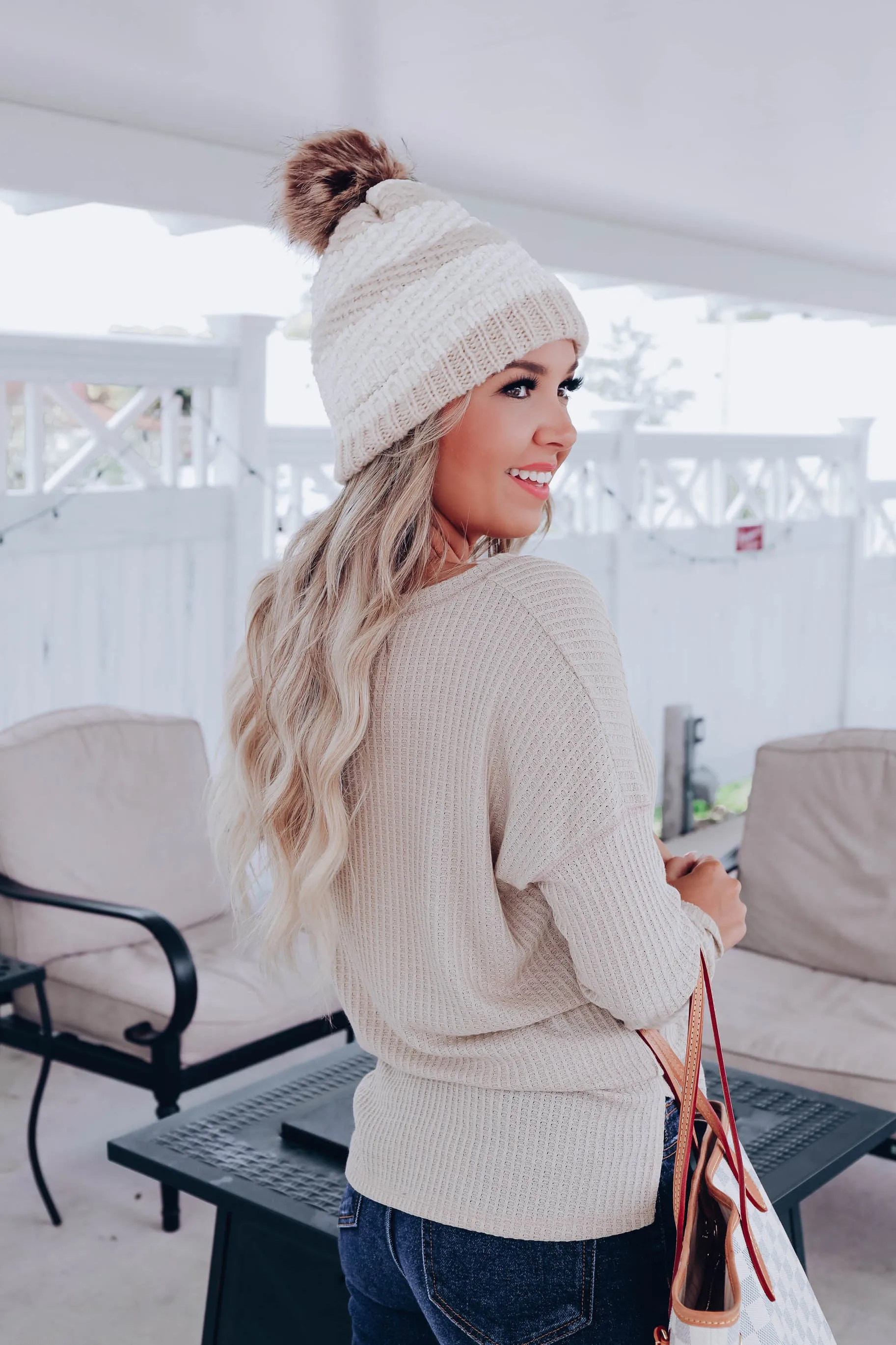 Wylie Waffle Knit V-Neck Top