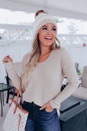 Wylie Waffle Knit V-Neck Top