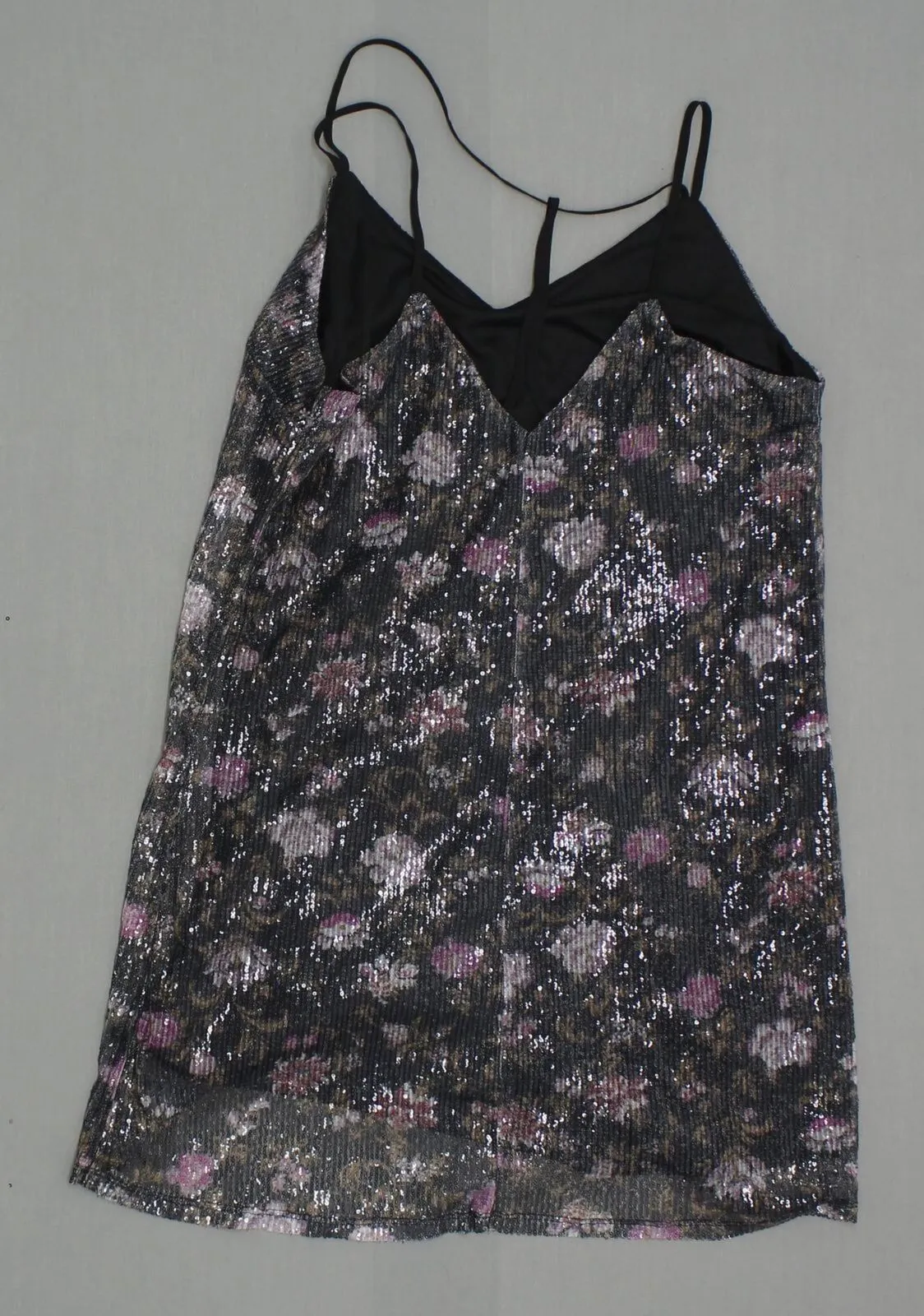 Xhilaration Women's Floral Printed Strappy Y Back Mesh Party Dress