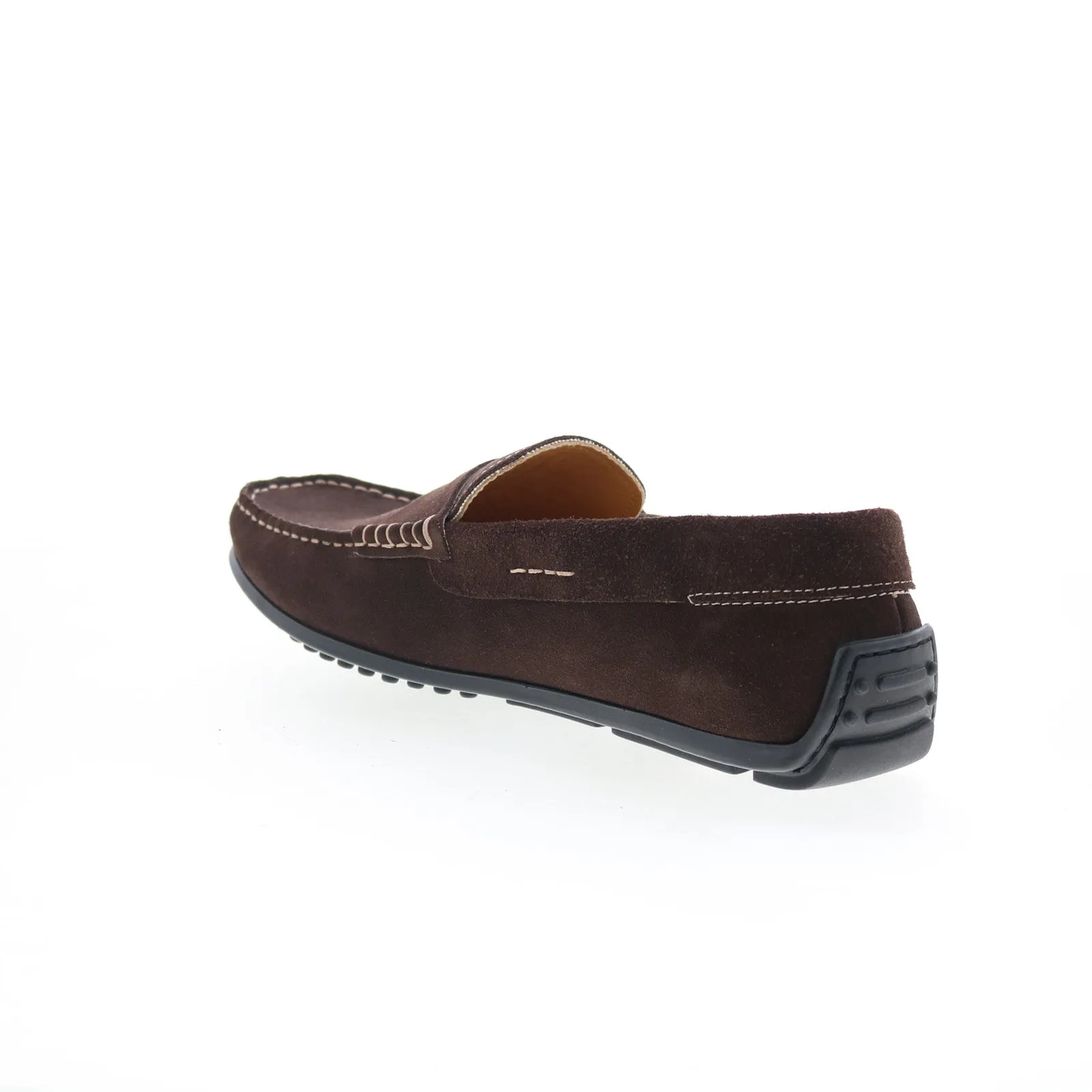 Zelli Italia Monza Sueded Calfskin Mens Brown Wide Loafers Penny Shoes
