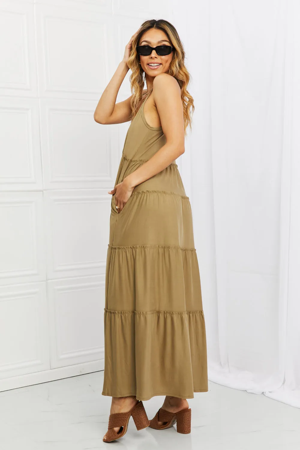 Zenana Spaghetti Strap Tiered Dress