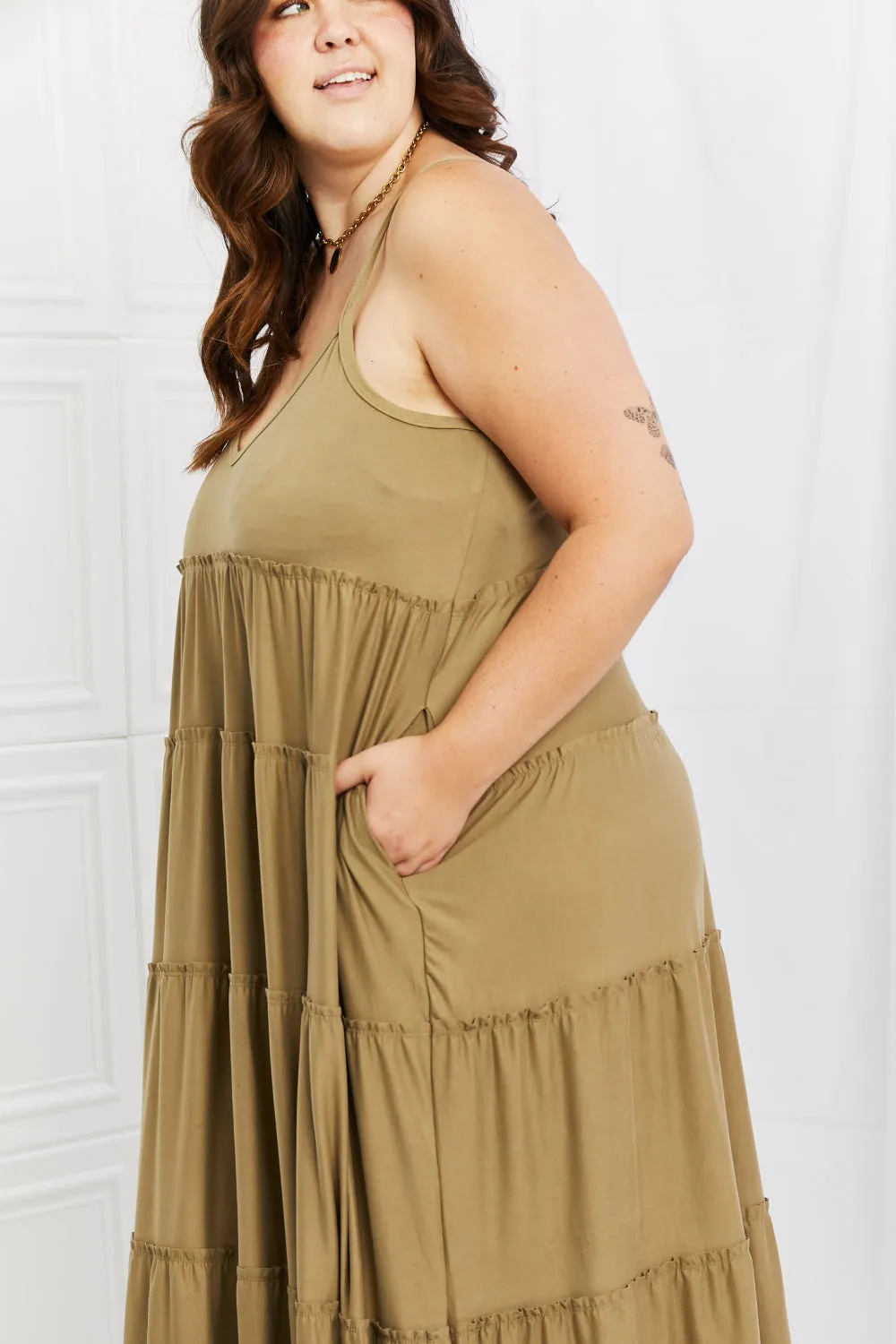 Zenana Spaghetti Strap Tiered Dress